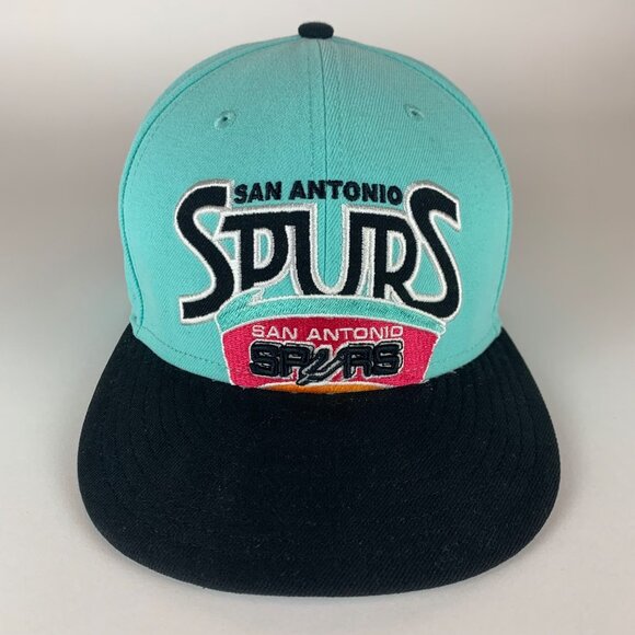 San Antonio Spurs NBA Turquoise Black New Era 59Fifty Fitted Hat Mens 7 3/8 - Picture 2 of 5